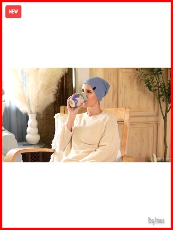 100% Cotton Stretchy Beanie Hat - Slouchy, Non-Slip, Soft Chemo Cap main image 6
